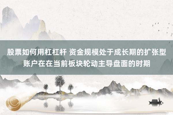 股票如何用杠杠杆 资金规模处于成长期的扩张型账户在在当前板块轮动主导盘面的时期