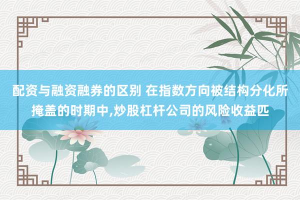 配资与融资融券的区别 在指数方向被结构分化所掩盖的时期中，炒股杠杆公司的风险收益匹