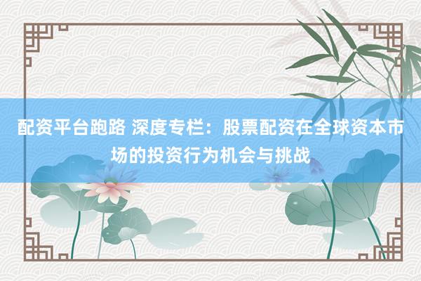 配资平台跑路 深度专栏:股票配资在全球资本市场的投资行为机会与挑战